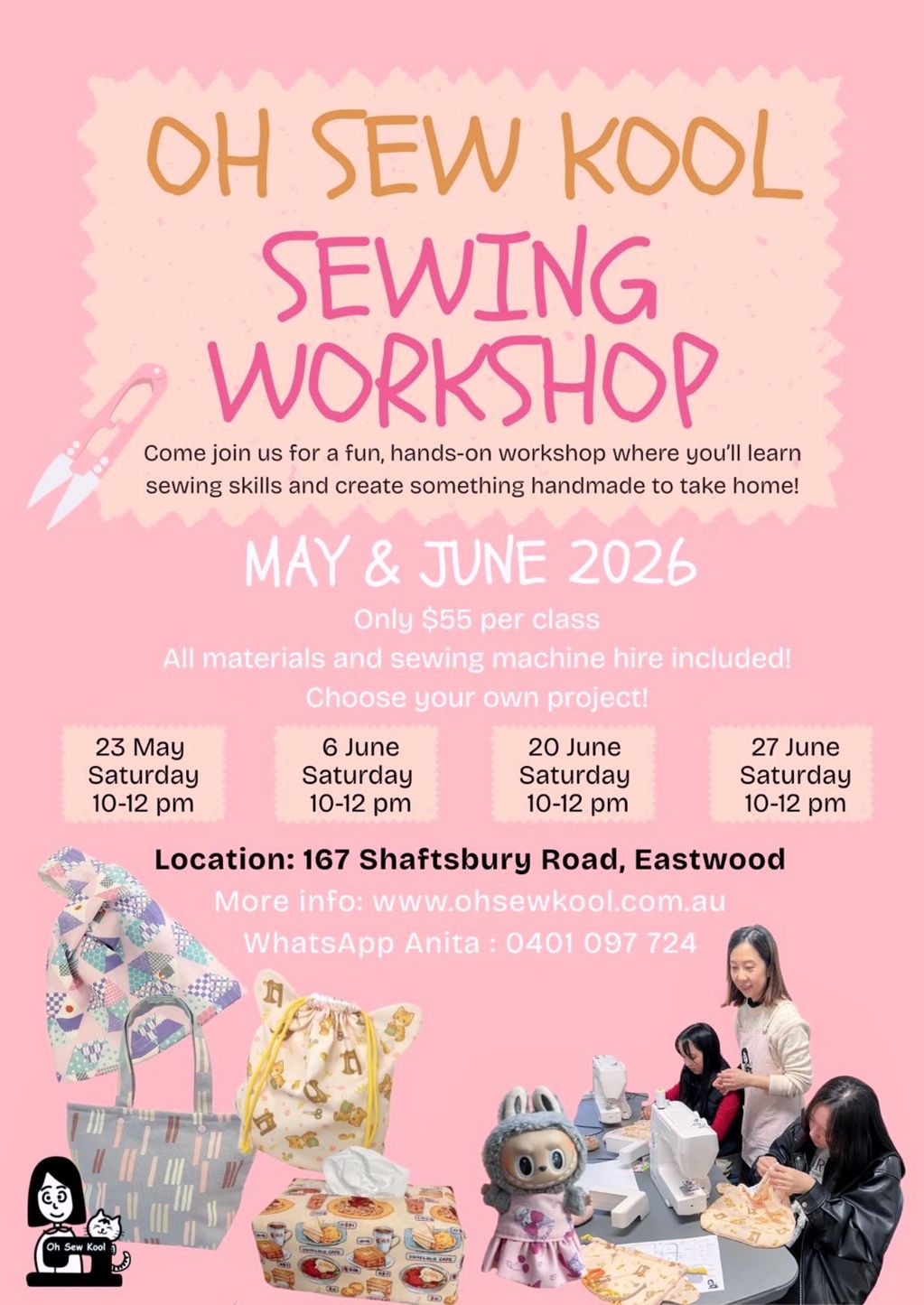 Saturday Sewing Workshop 
Please click image to register or find out more