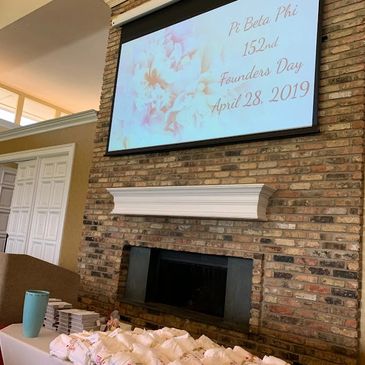 Pi Beta Phi 152nd Founders Day celebration setup.