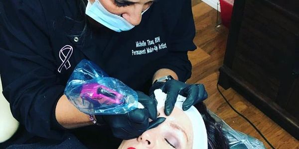 Michelle Providing an Eyebrow Procedure
