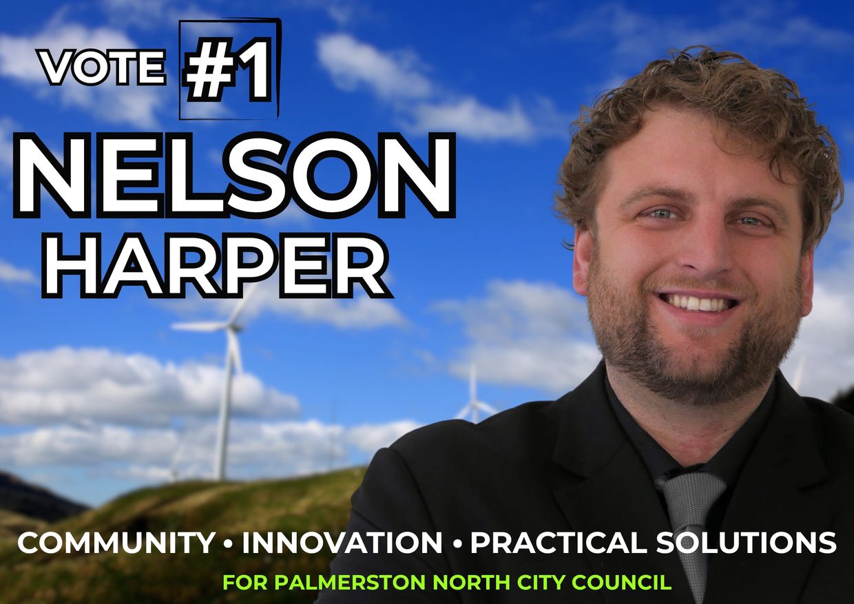 Nelson Harpe Palmerston North City Council councillor candidate supporting community and innovation
