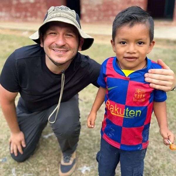 Bill posing with a new friend he met on the mission's field in Guatemala. 