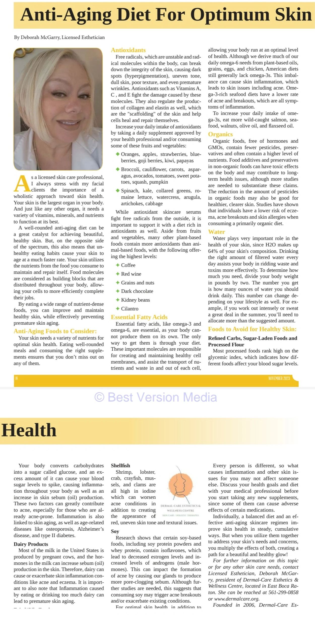 Anti-aging diet tips for healthy skin and reducing signs of aging.