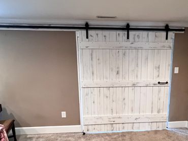 White Distressed 73 INCH BARN DOOR