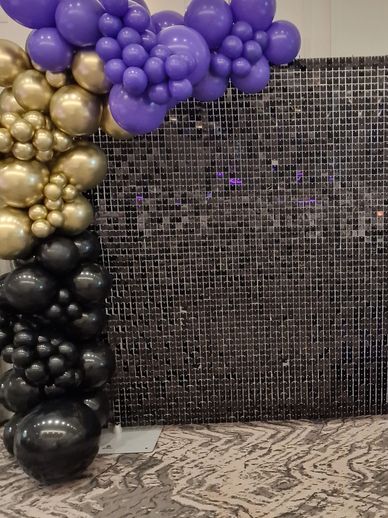 Shimmer wall and balloon backdrop 