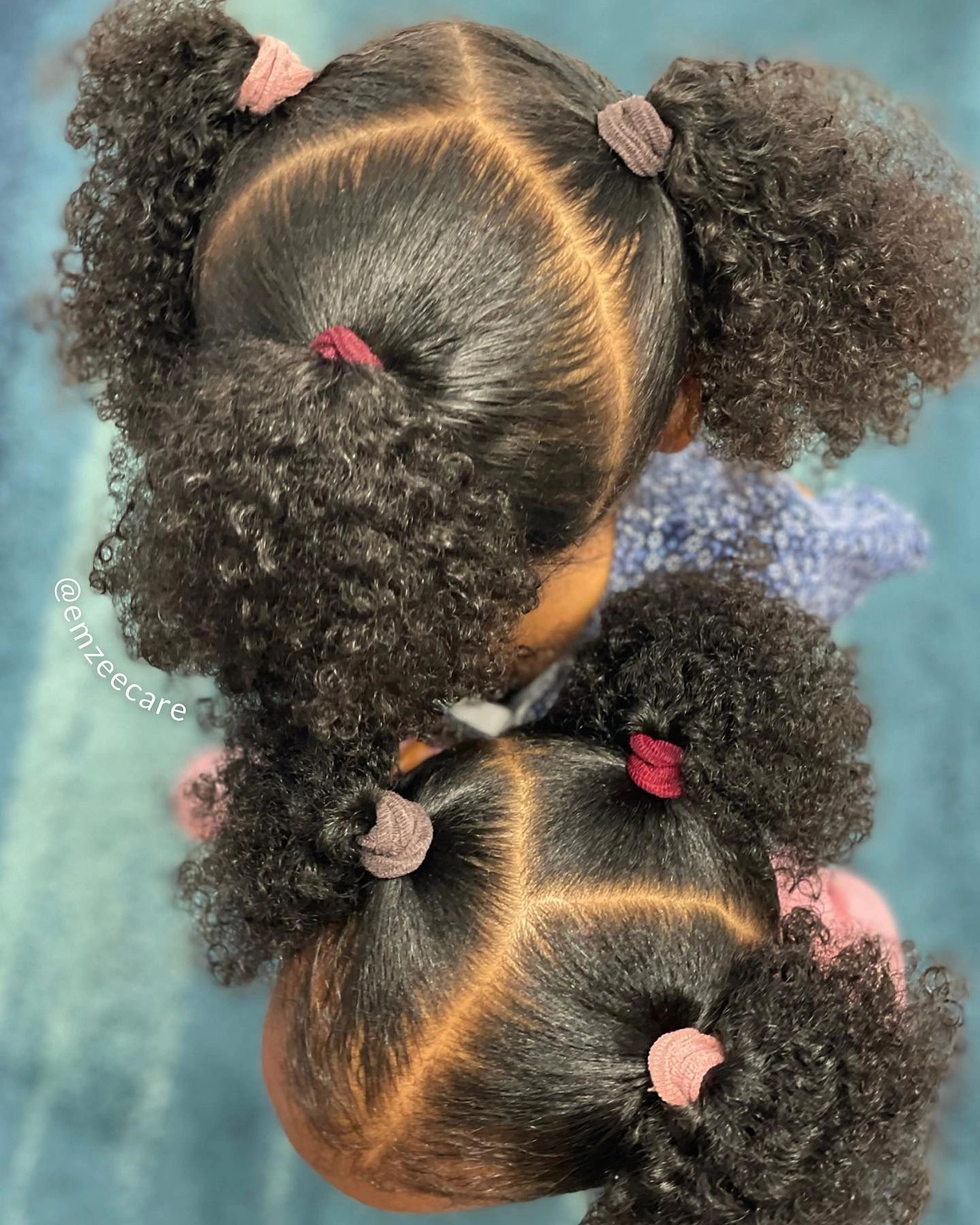 Cute Wavy Hair with Pom poms(Black)