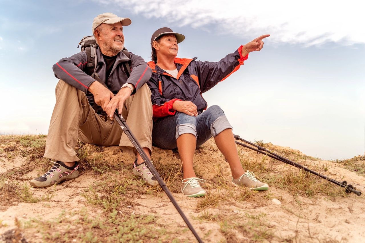 older couple hiking