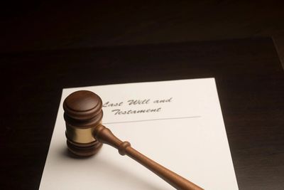 gavel on a last will and testament