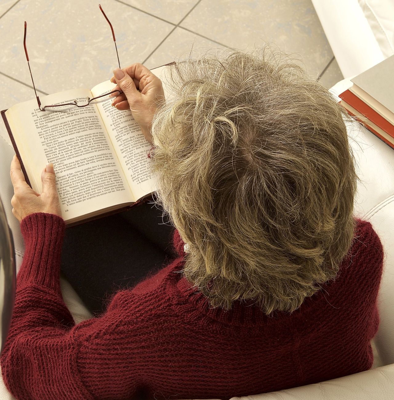 woman reading a book