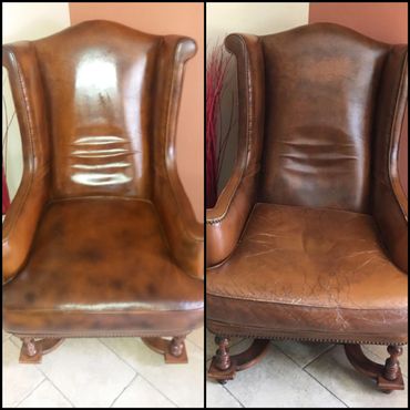 Arm Chair seat panel replaced.
Colour re-applied