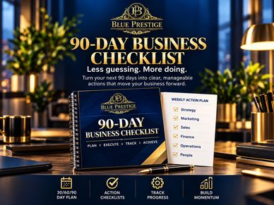 Blue Prestige 90-Day Business Checklist for strategic growth.