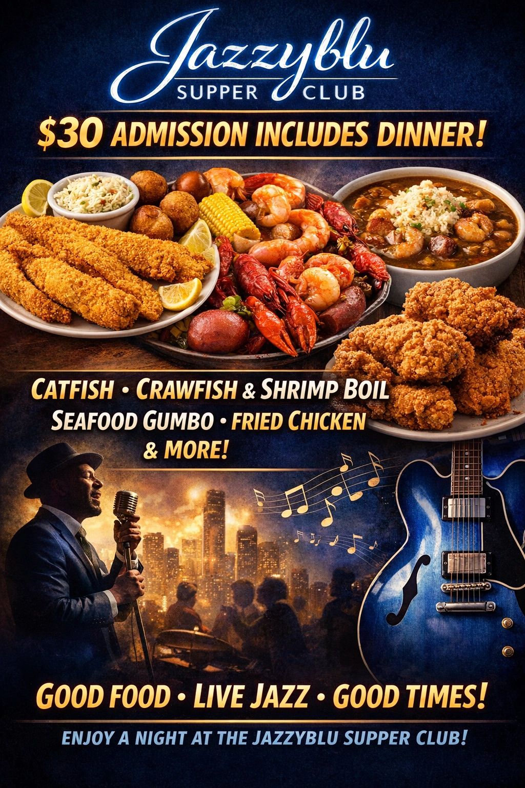 
Join us for a soulful night of live blues, great food, and good vibes 

