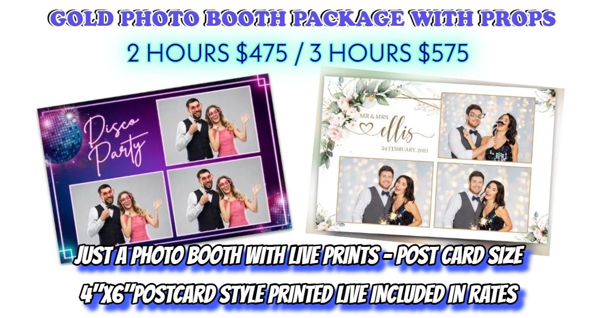 Gold Photo Booth with attendant in Orlando