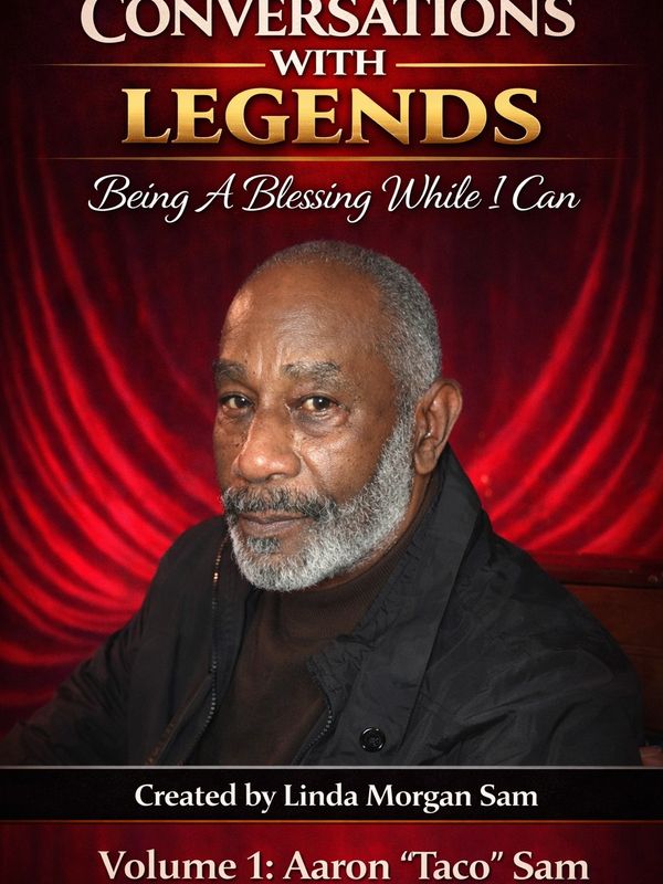 Book cover featuring Aaron "Taco" Sam in Conversations with Legends series.