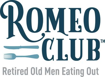 Logo of Romeo Club with cutlery graphic and slogan.
