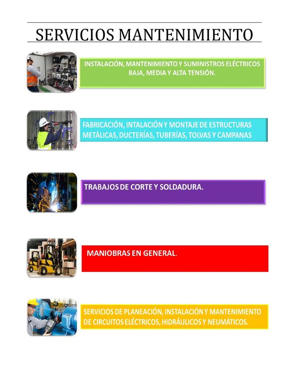 Servicios de mantenimiento