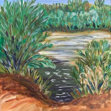 A lovely site from which to paint - the Rio Grande in the Albuquerque area.