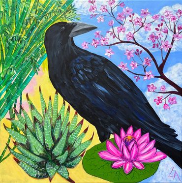 Rebirth, renewal, transformation. That's what the elements in this painting symbolize.