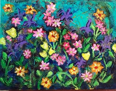 Spring flowers grow in a wild array in this makeover painting.