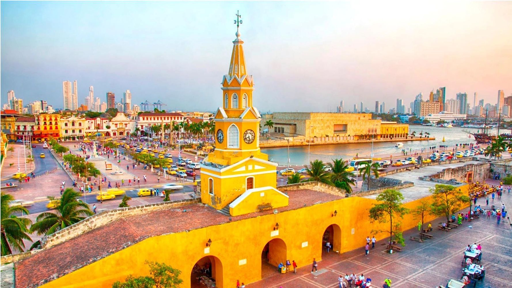 Cartagena’s Clock Tower and the Walled City.