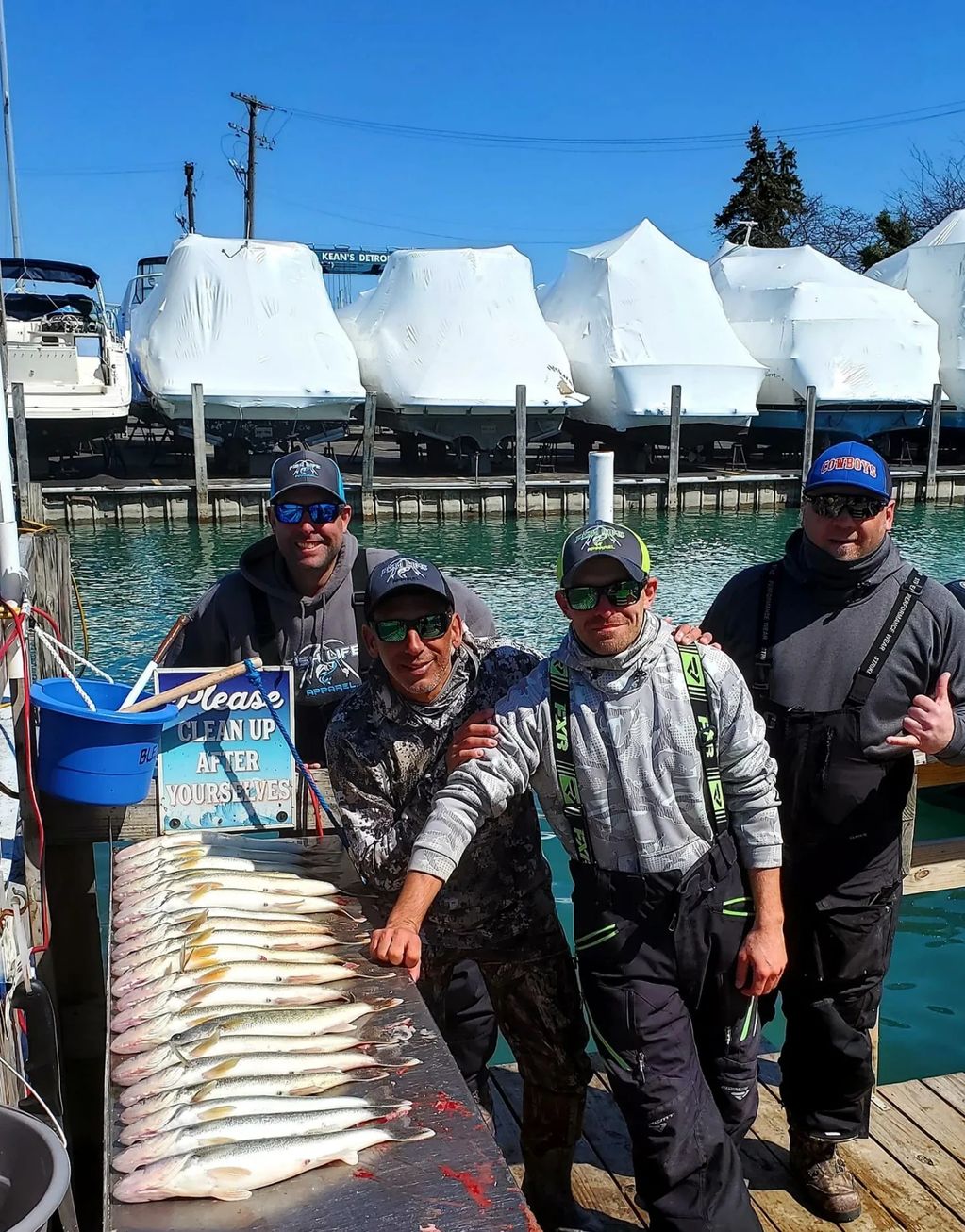 A great Day of Detroit river Walleyes, with Great Guys.