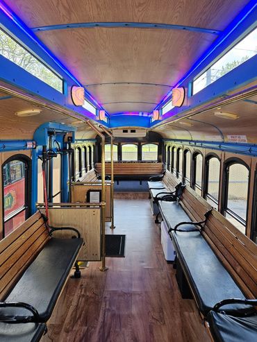 Inside of a Wedding Trolley /