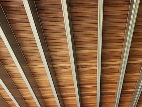 steel framework for decking, partially enclosed patio and deck
