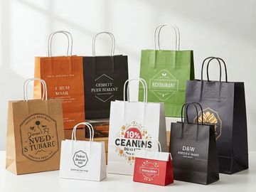 طباعة أكياس كرافت المصمم العربي للإعلانات. Kraft Shopping Bag printing Arabic Designer Advertising 
