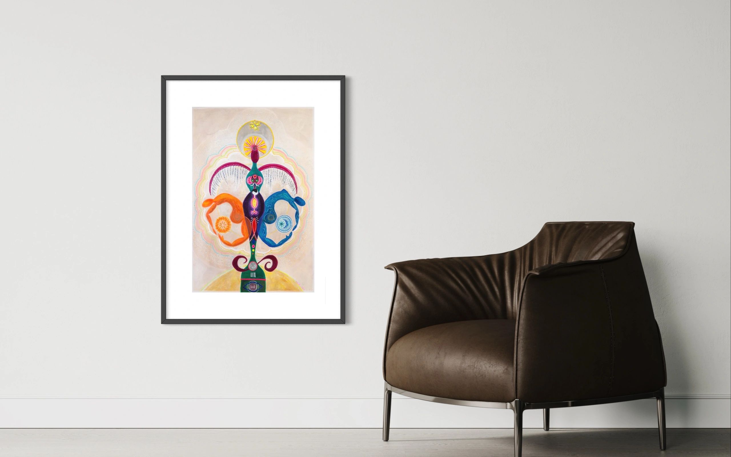Dali’s Totem hanging on the wall. A tribute to Salvador Dali. Can you see his face?