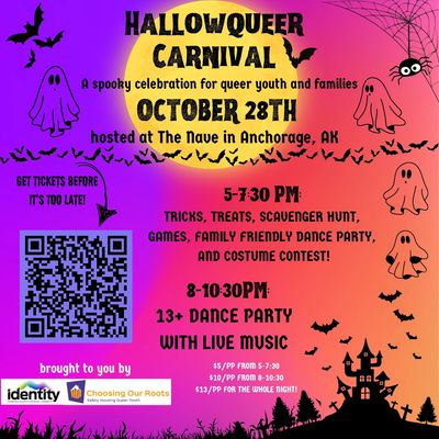HALLOWQUEER CARNIVAL
a spooky celebration for queer youth and their families
OCTOBER 28TH