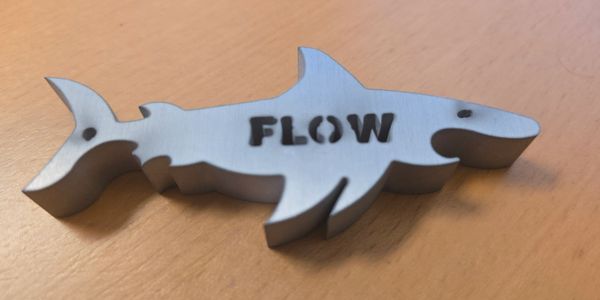 Small waterjet cut shark part