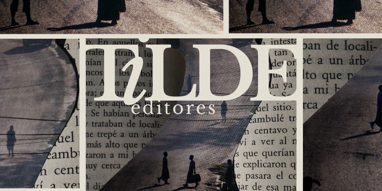 Shadowy figures walking on a textured surface with text overlay.