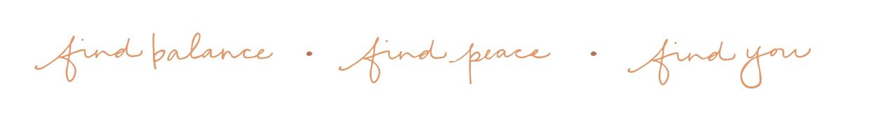 A picture of the words find peace written in orange.