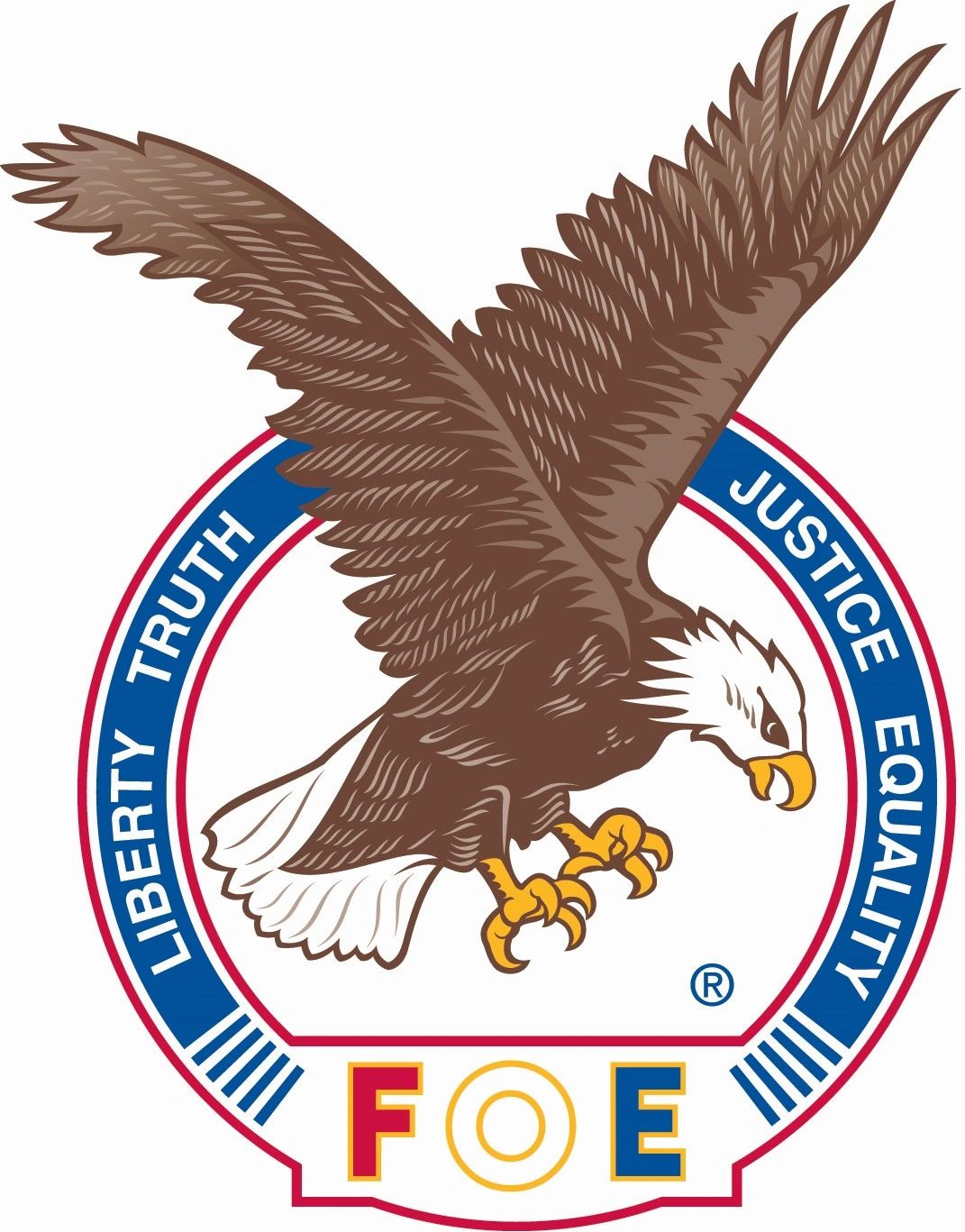 Emblem of Eagle with liberty and justice values.