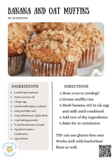 Banana and Oat muffins recipe