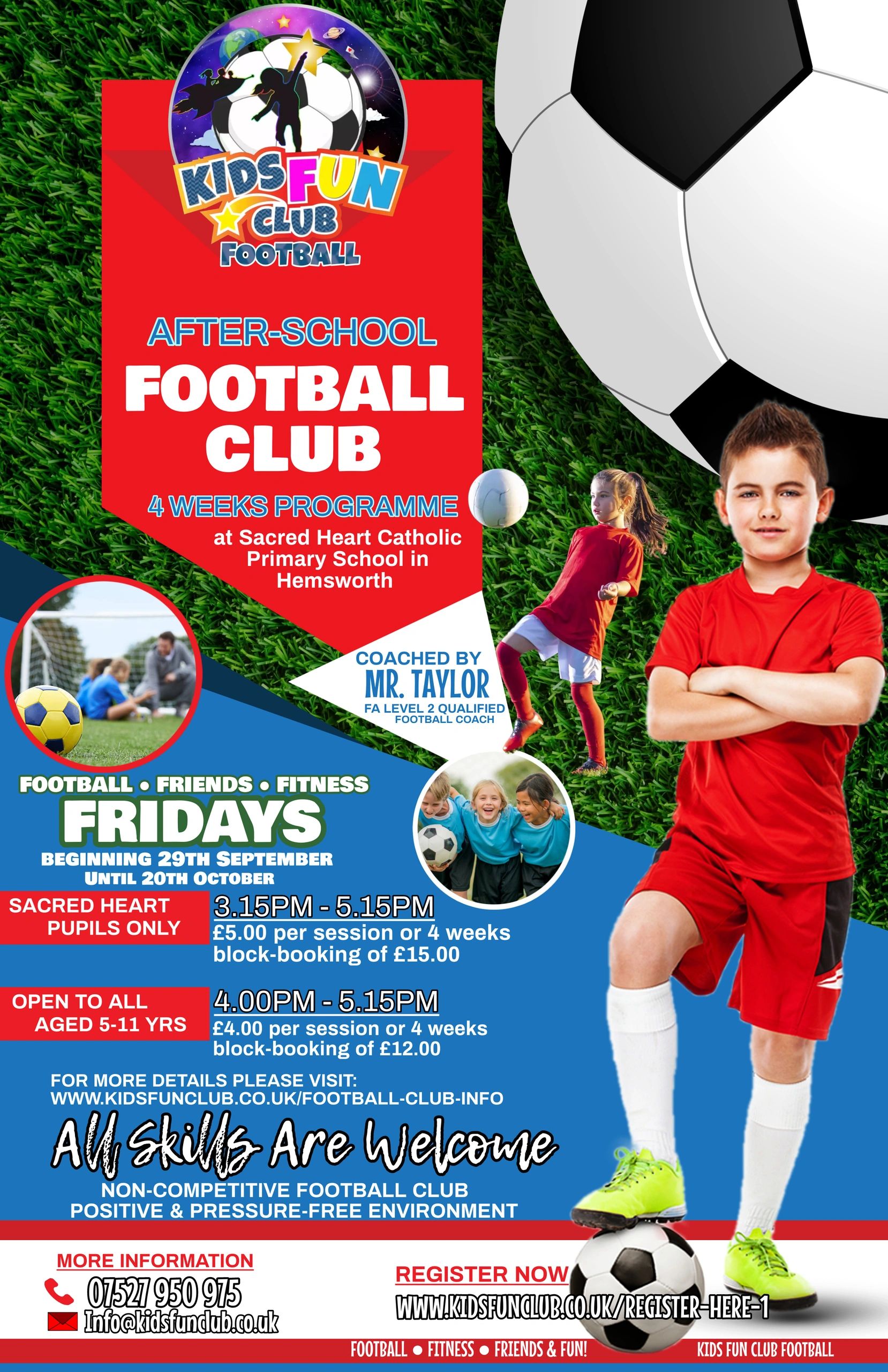 Fun Weekly Kids Football Classes - UK
