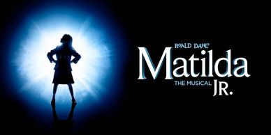Matilda Jr. musical logo with silhouette of young girl.