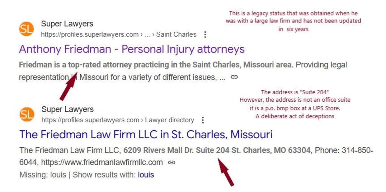 Super Lawyers - Google Results - Anthony R. Friedman Mo. Bar Number #65531  - The Friedman Law Firm 