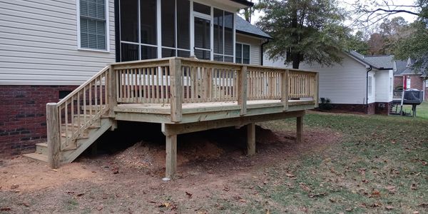 New All Wood Deck built in Charlotte, Nc by Carolina's Renovation's and Outdoor Living