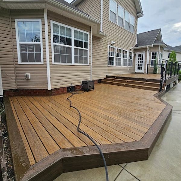 New deck built to last forever, with trex decking you can have a maintenance free deck.