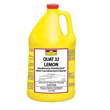 Quaternary, disinfectant, germicidal, odor counteractant cleaner. kills germs. EPA regisrtered.