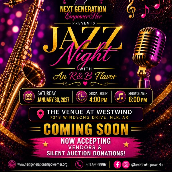 Jazz night event with R&amp;B flavor on January 30, 2027.