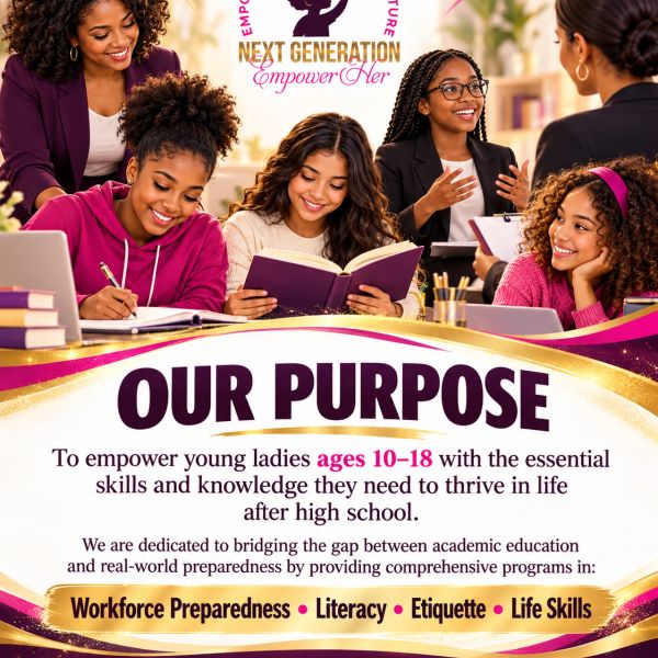 Empowering girls ages 10-18 with life skills and education.
