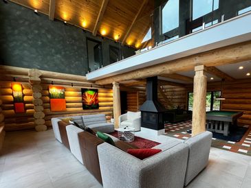 Log house interior