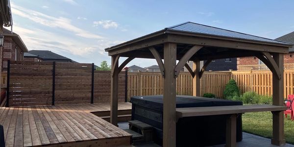 Backyard deck and gazebo