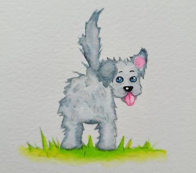 Watercolour dog