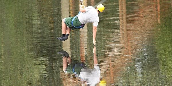 Zip Lining. Lake. Water sports. Big Pine Retreat. Pond. Fun. Retreat Center