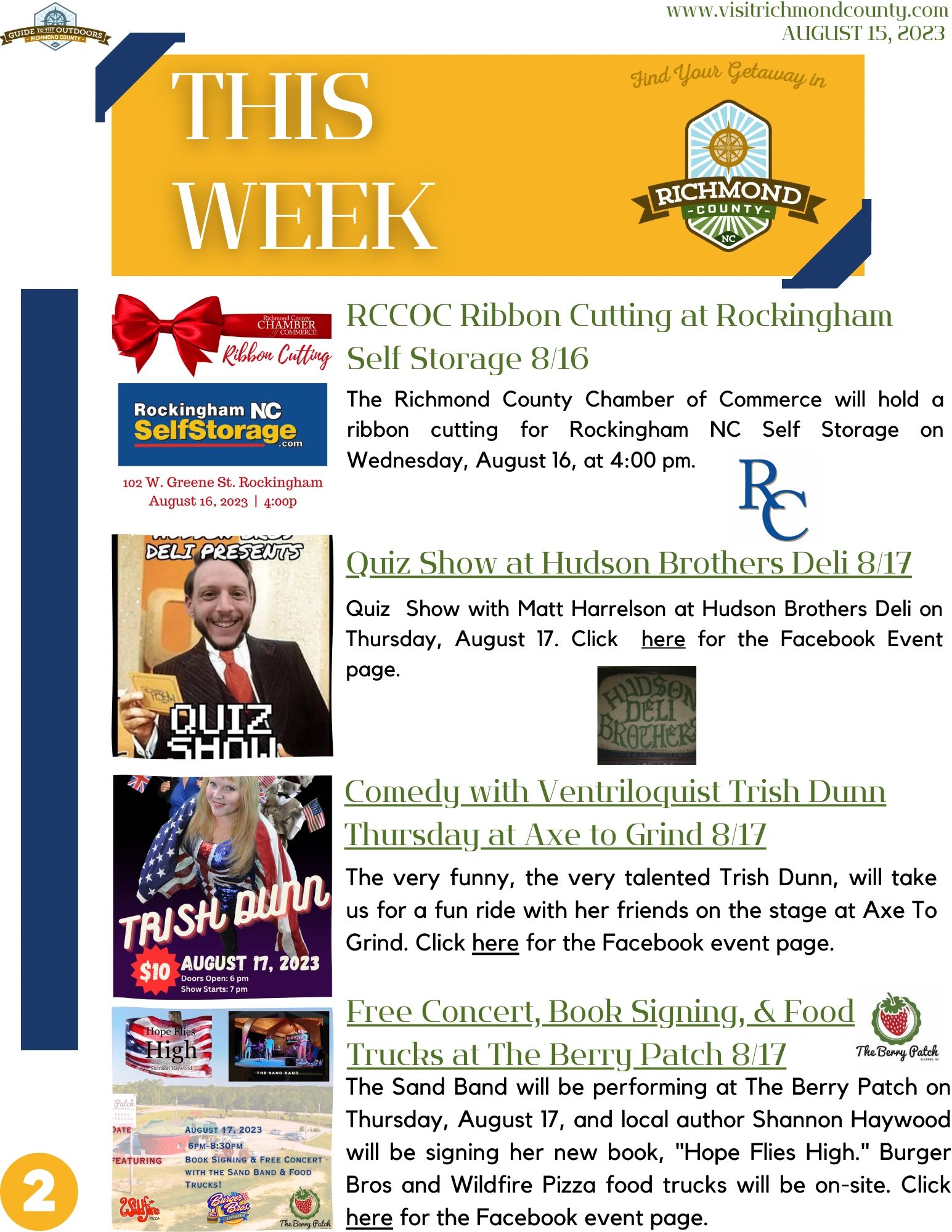 RCTDA Newsletter 8/15/23: 19th Edition