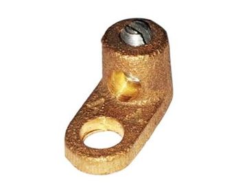 Copper electrical terminal lug with screw connection.