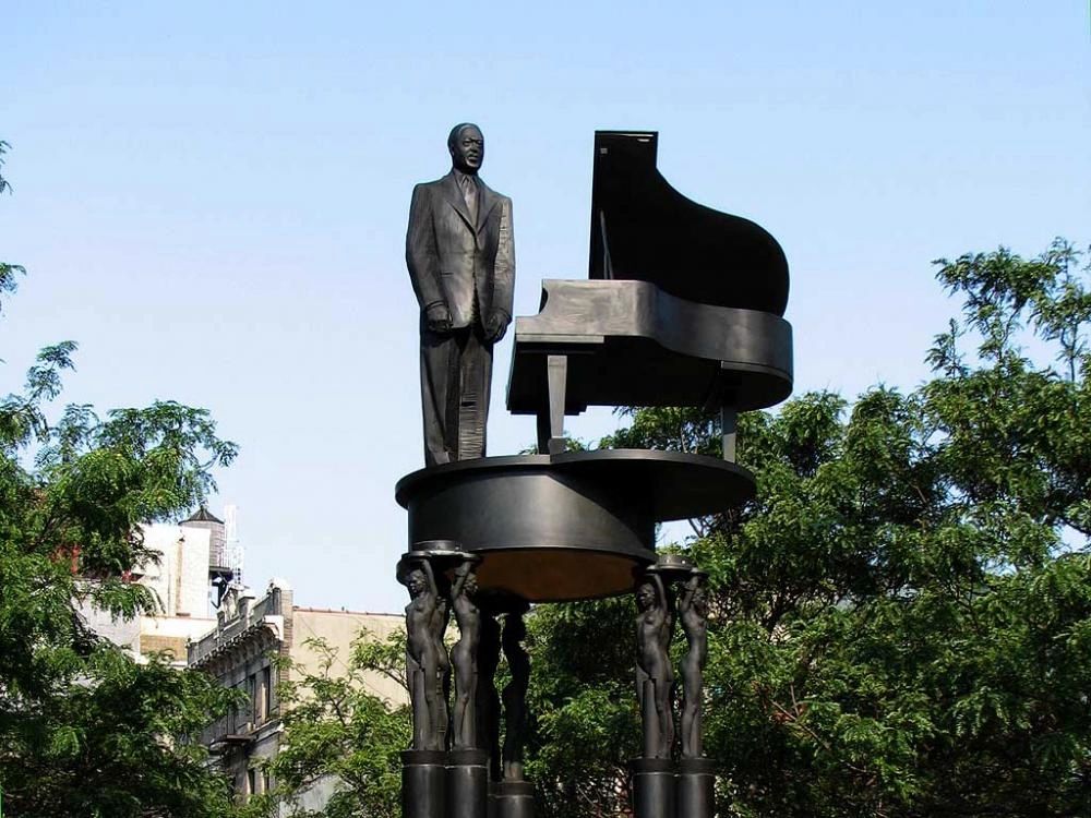 The Duke Ellington Monument at the Gateway to Harlem, 110th Street and Fifth Avenue