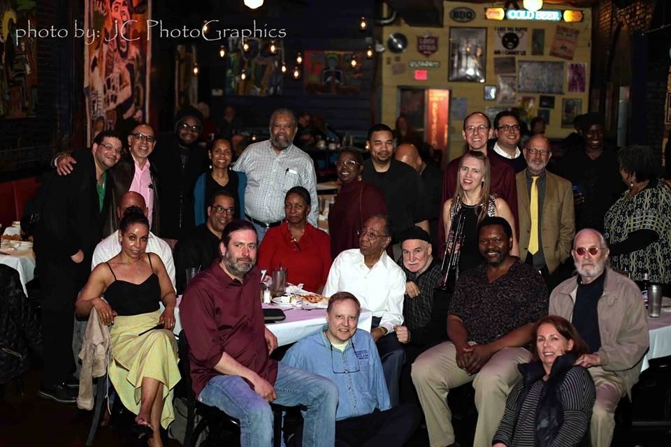 Paul Brown at center in white shirt on April 25, 2016; photo by Joseph Chandler